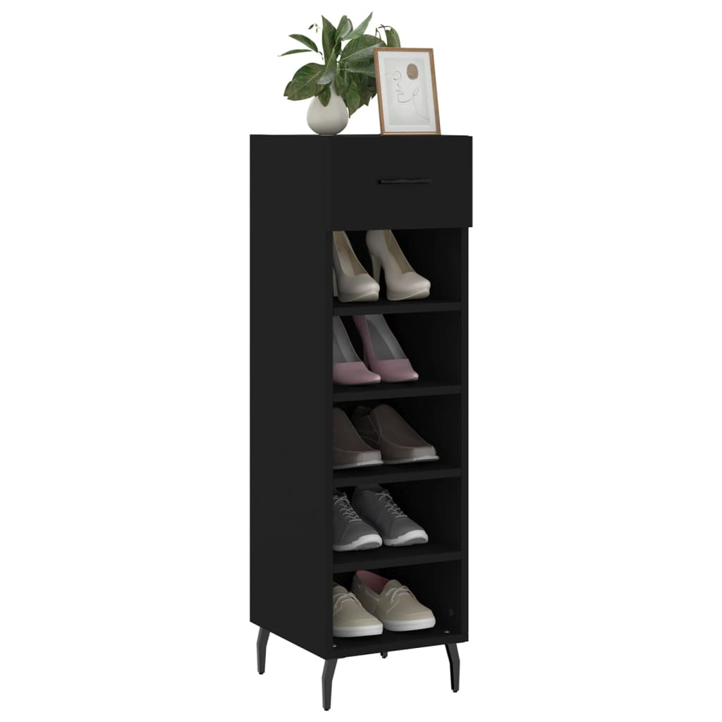 Vidaxx armoire à chaussures 30x35x105 cm bois fini noir