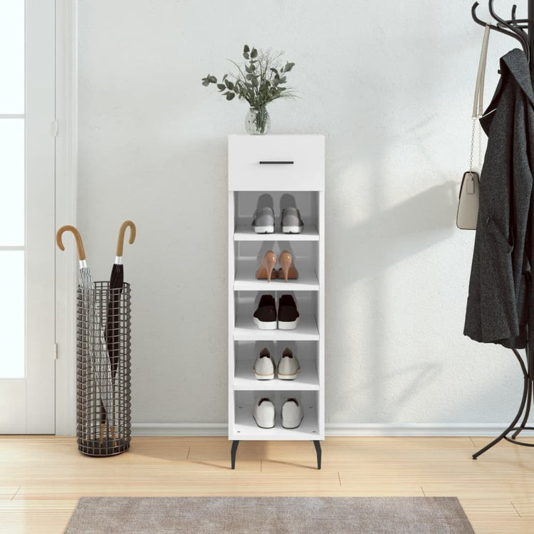 Vidaxx armoire à chaussures 30x35x105 cm bois fini blanc brillant