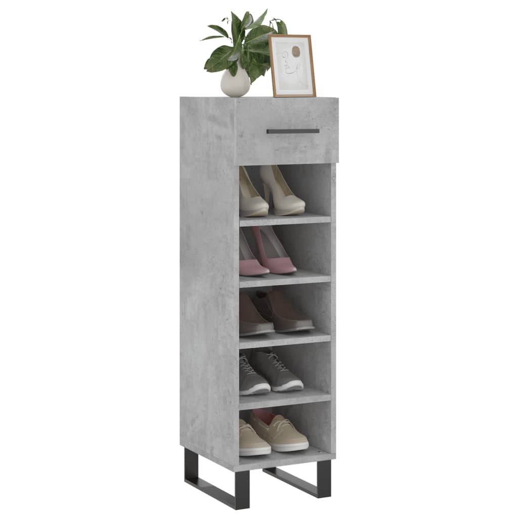 Vidaxx meuble à chaussures 30x35x105 cm dérivé du bois béton gris