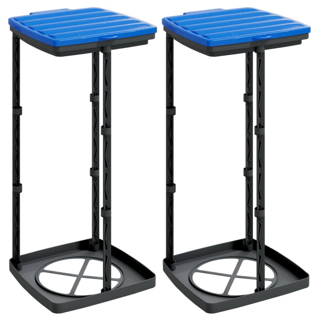 Vidaxl Garbage Bag porteurs 2 pcs 60 l pp noir et bleu