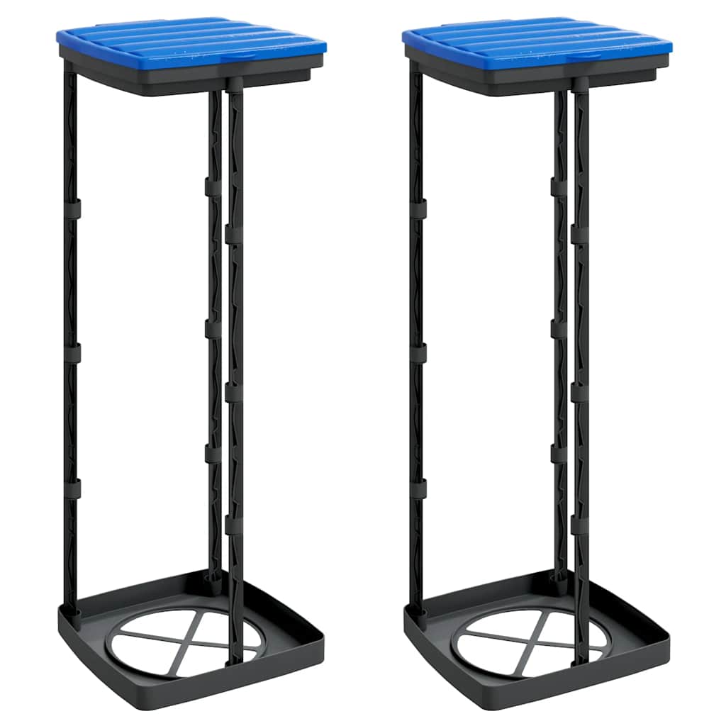 Vidaxl Garbage Bag porteurs 2 PCS 120 L pp noir et bleu