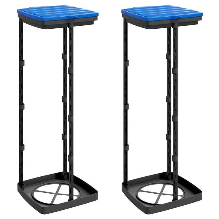Vidaxl Garbage Bag porteurs 2 PCS 120 L pp noir et bleu