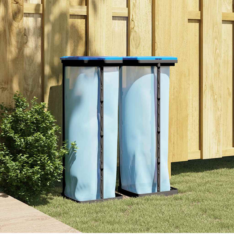 Vidaxl Garbage Bag porteurs 2 PCS 120 L pp noir et bleu