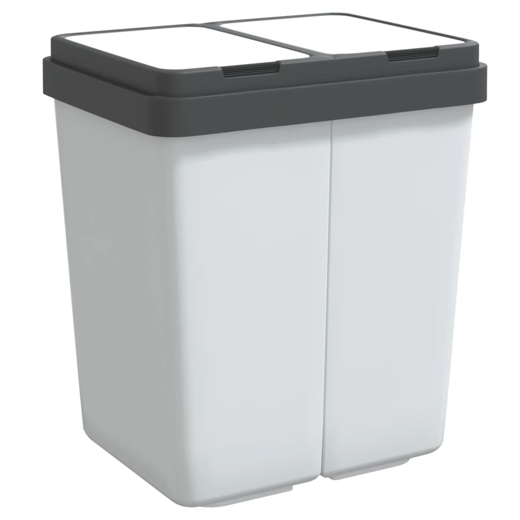 Les ordures vidaxl peuvent doubler 2x25 l blanc