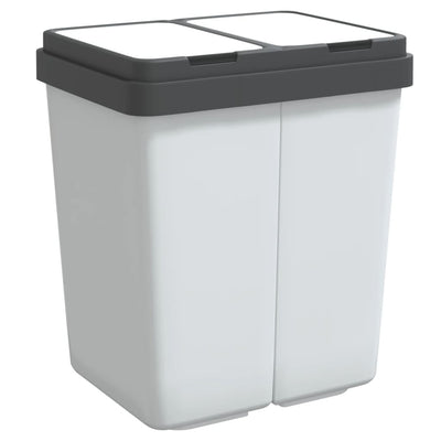 Les ordures vidaxl peuvent doubler 2x25 l blanc