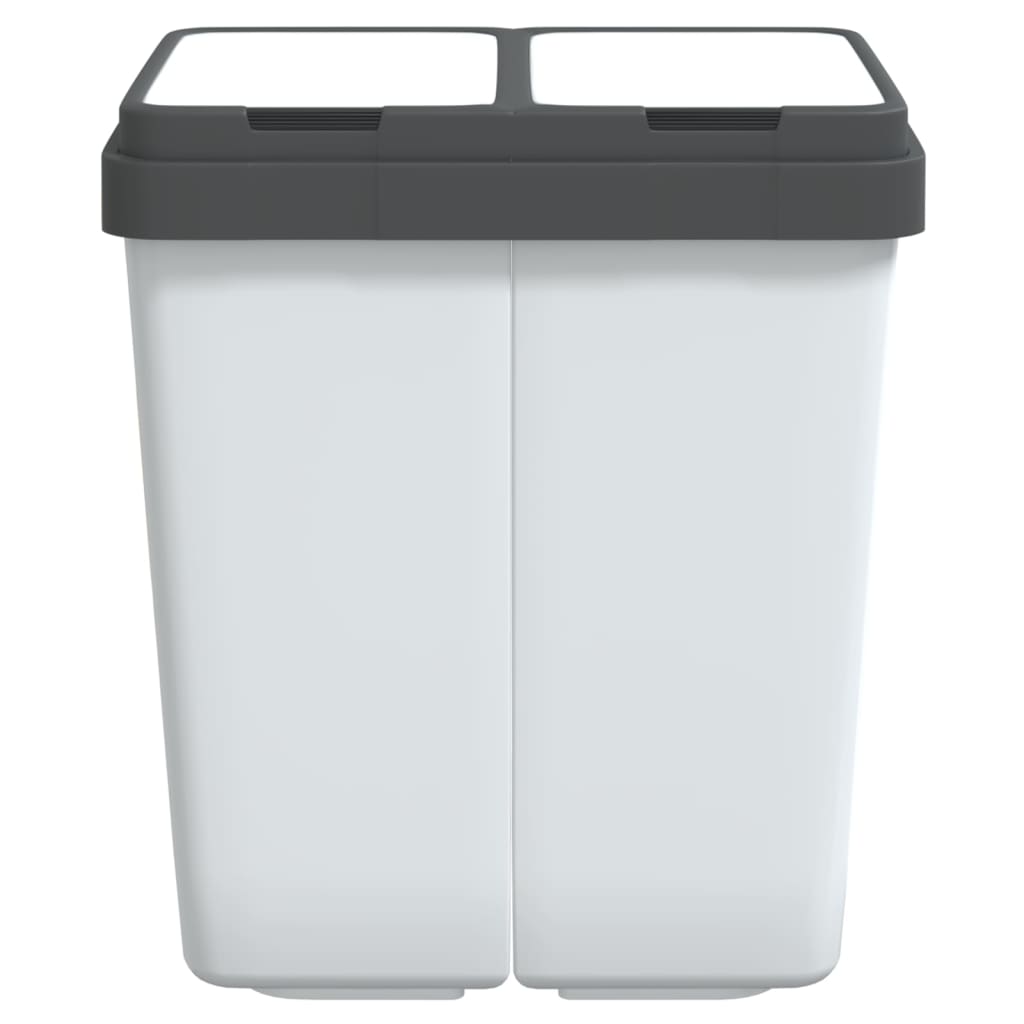 Les ordures vidaxl peuvent doubler 2x25 l blanc