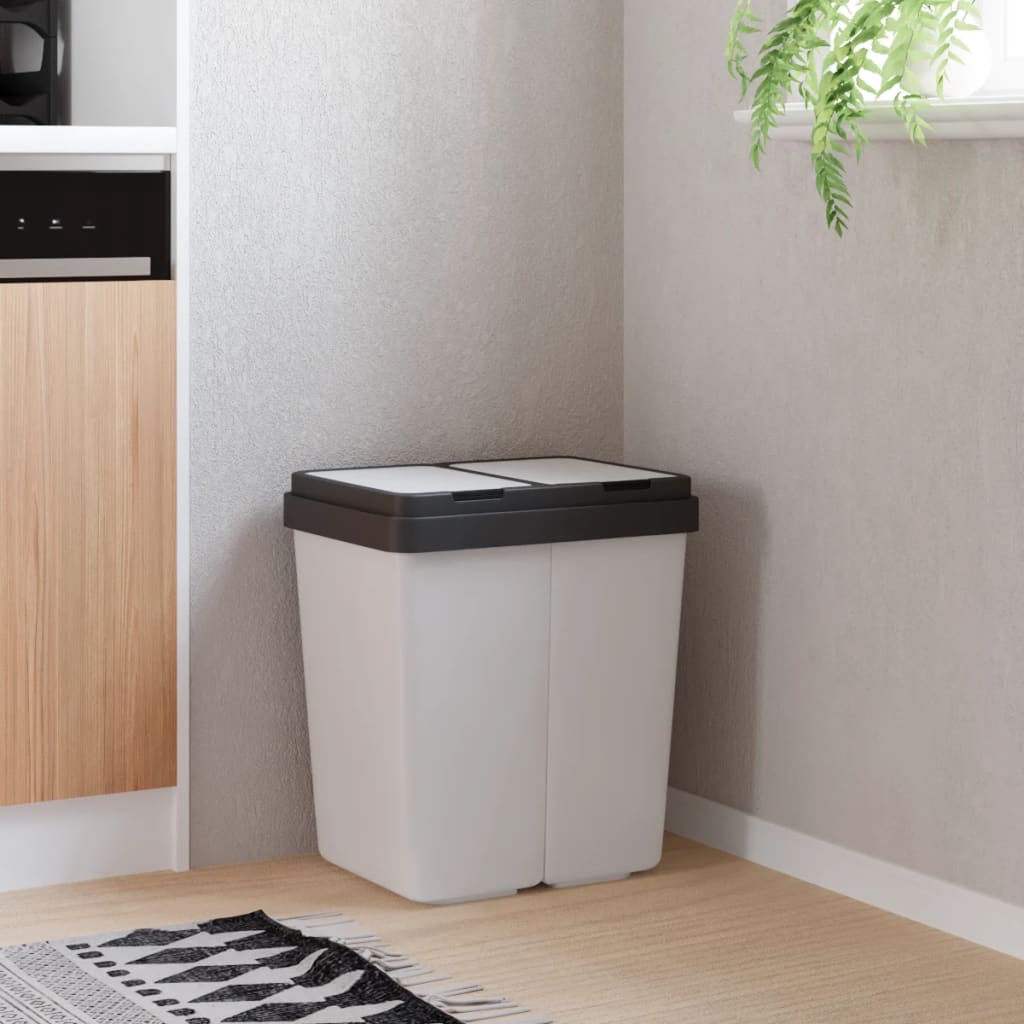 Les ordures vidaxl peuvent doubler 2x25 l blanc