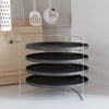 Vidaxl Pizza Pans 4 ST avec rack Ø 28 cm en acier