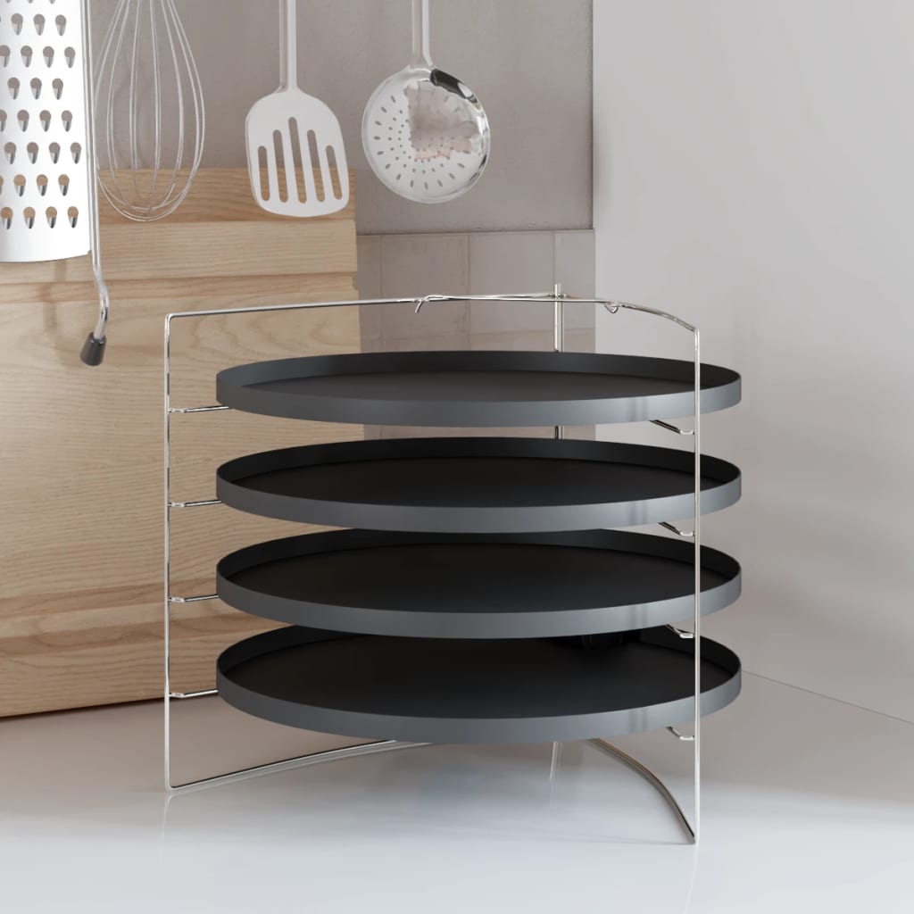 Vidaxl Pizza Pans 4 ST avec rack Ø 28 cm en acier