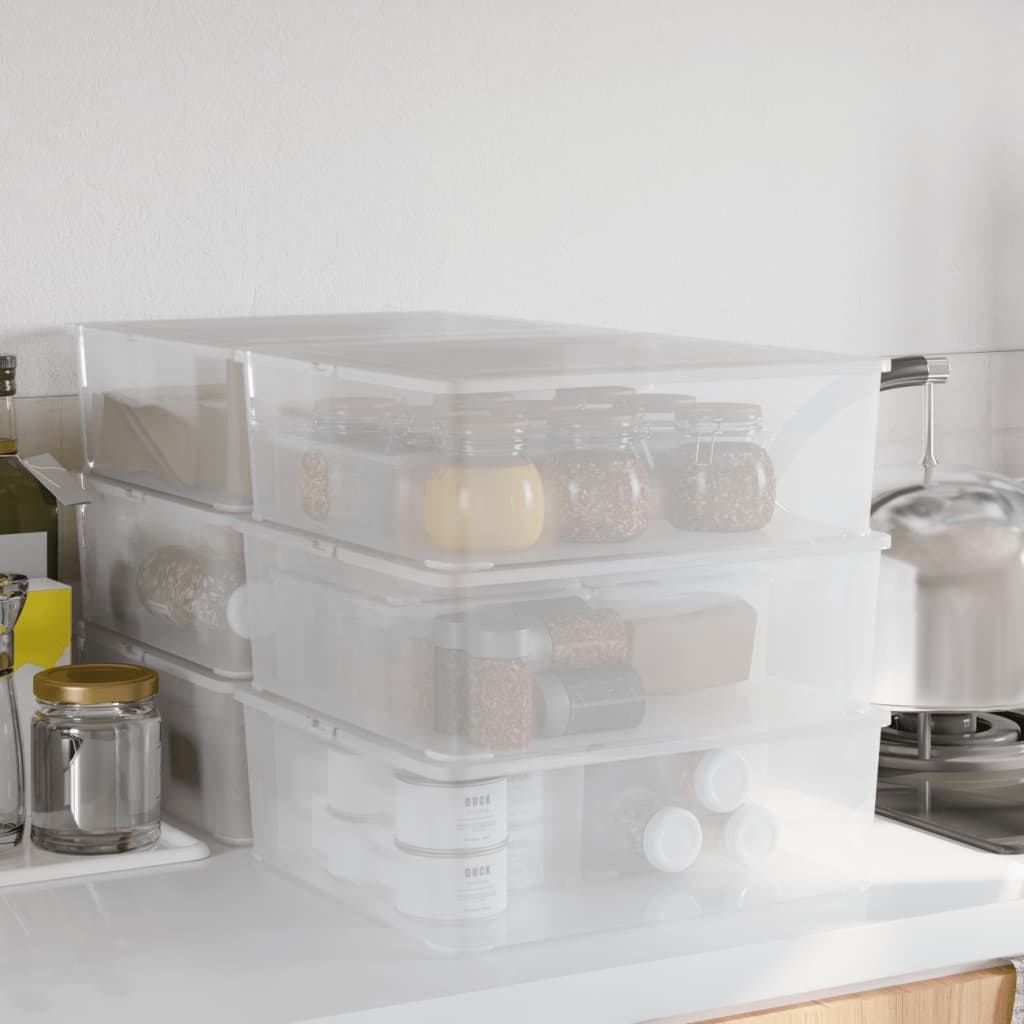 Boîtes de rangement vidaxl Plastique 6 st empilable 5 L