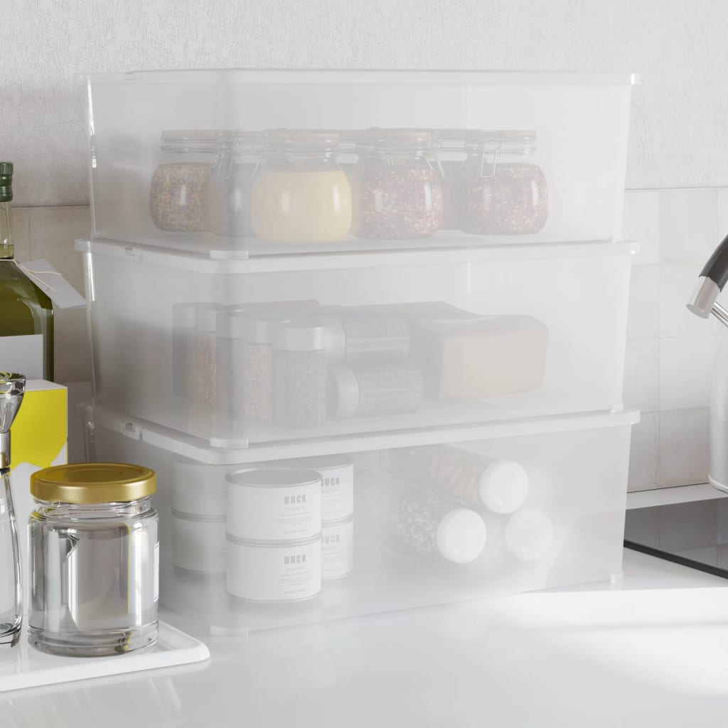 Boîtes de rangement Vidaxl Plastique 3 ST Empilable 10 L