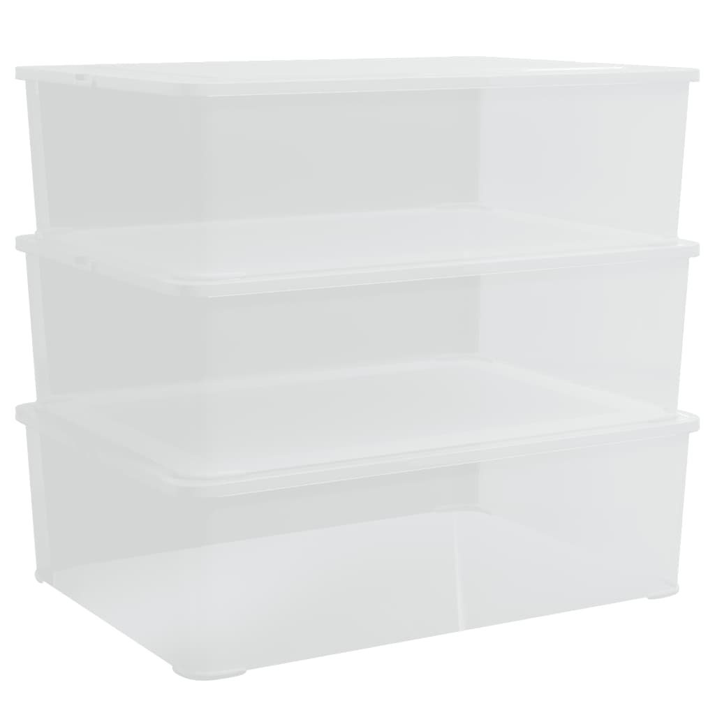 Boîtes de rangement vidaxl Plastique 3 St Empilable 25 L