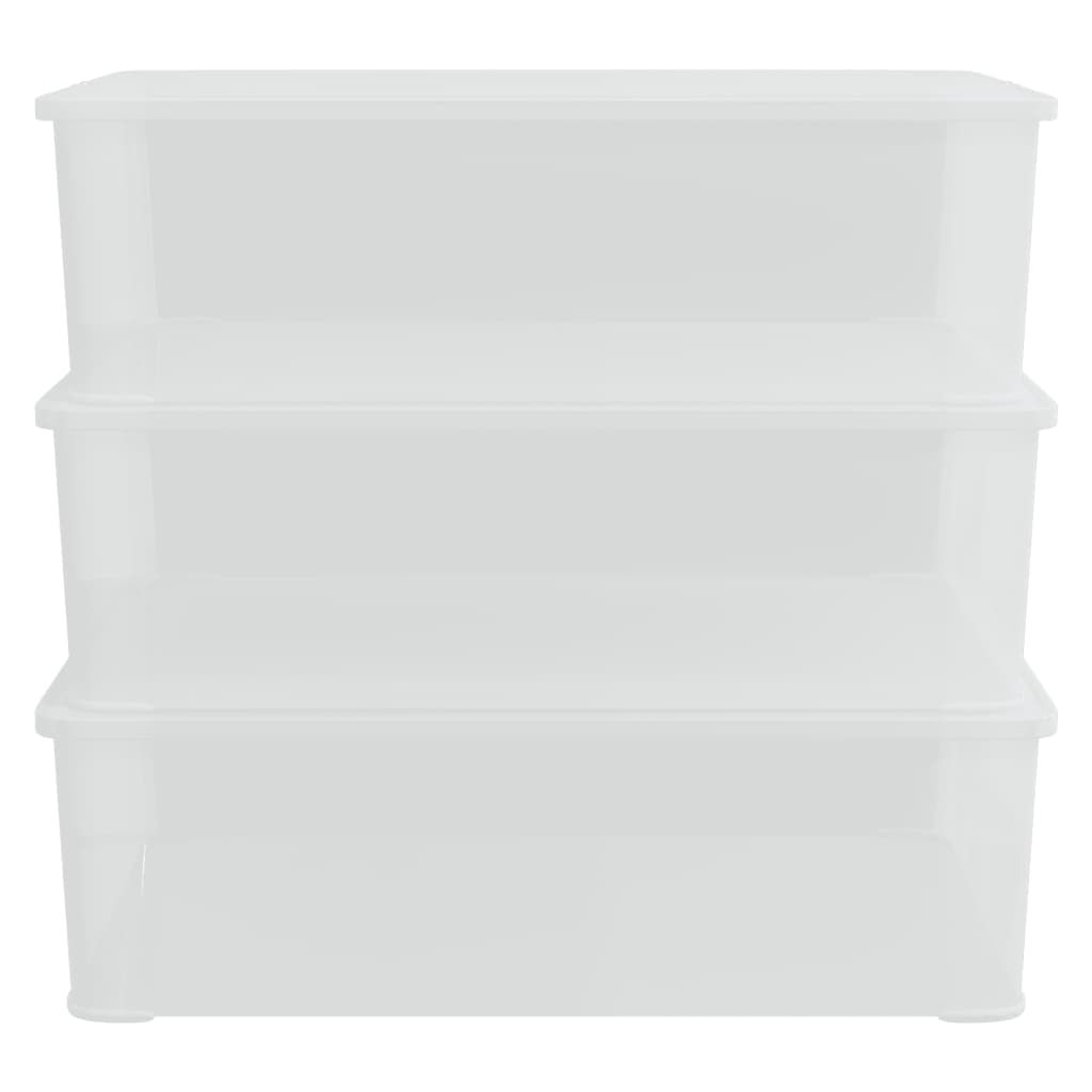 Boîtes de rangement vidaxl Plastique 3 St Empilable 25 L