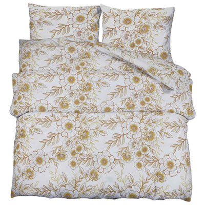 Ensemble de découverte de couette Vidaxl 220x240 cm Coton blanc et marron
