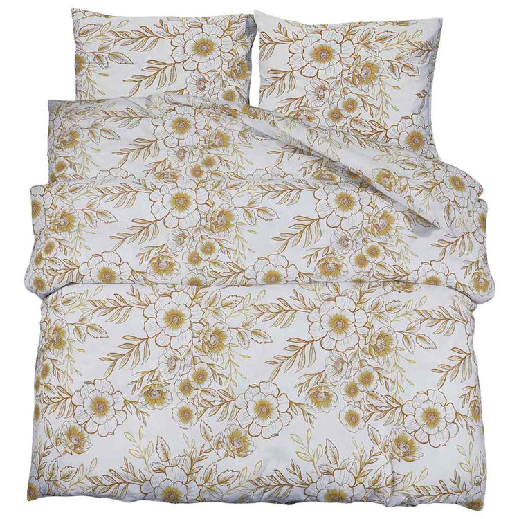 Ensemble de découverte de couette Vidaxl 220x240 cm Coton blanc et marron