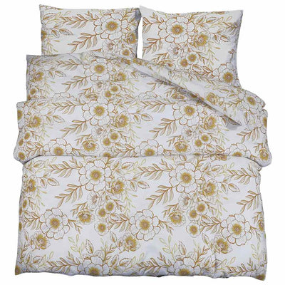 Ensemble de découverte de couette Vidaxl 135x200 cm Coton blanc et marron
