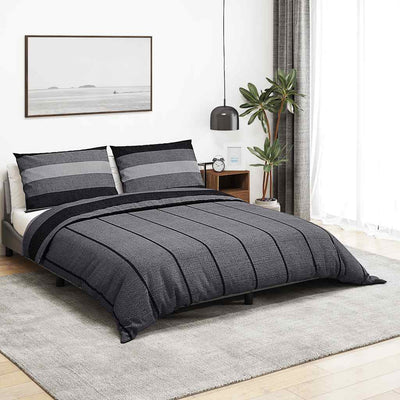 Ensemble de couvercle de couette Vidaxl 260x240 cm Coton gris foncé
