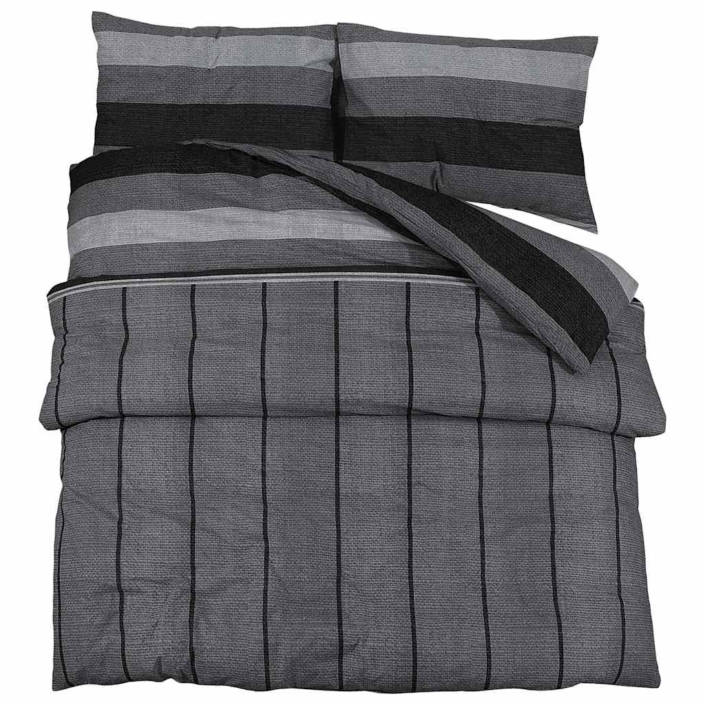 Ensemble de découverte de couette Vidaxl 225x220 cm coton gris foncé