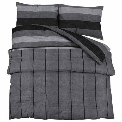 Ensemble de découverte de couette Vidaxl 225x220 cm coton gris foncé