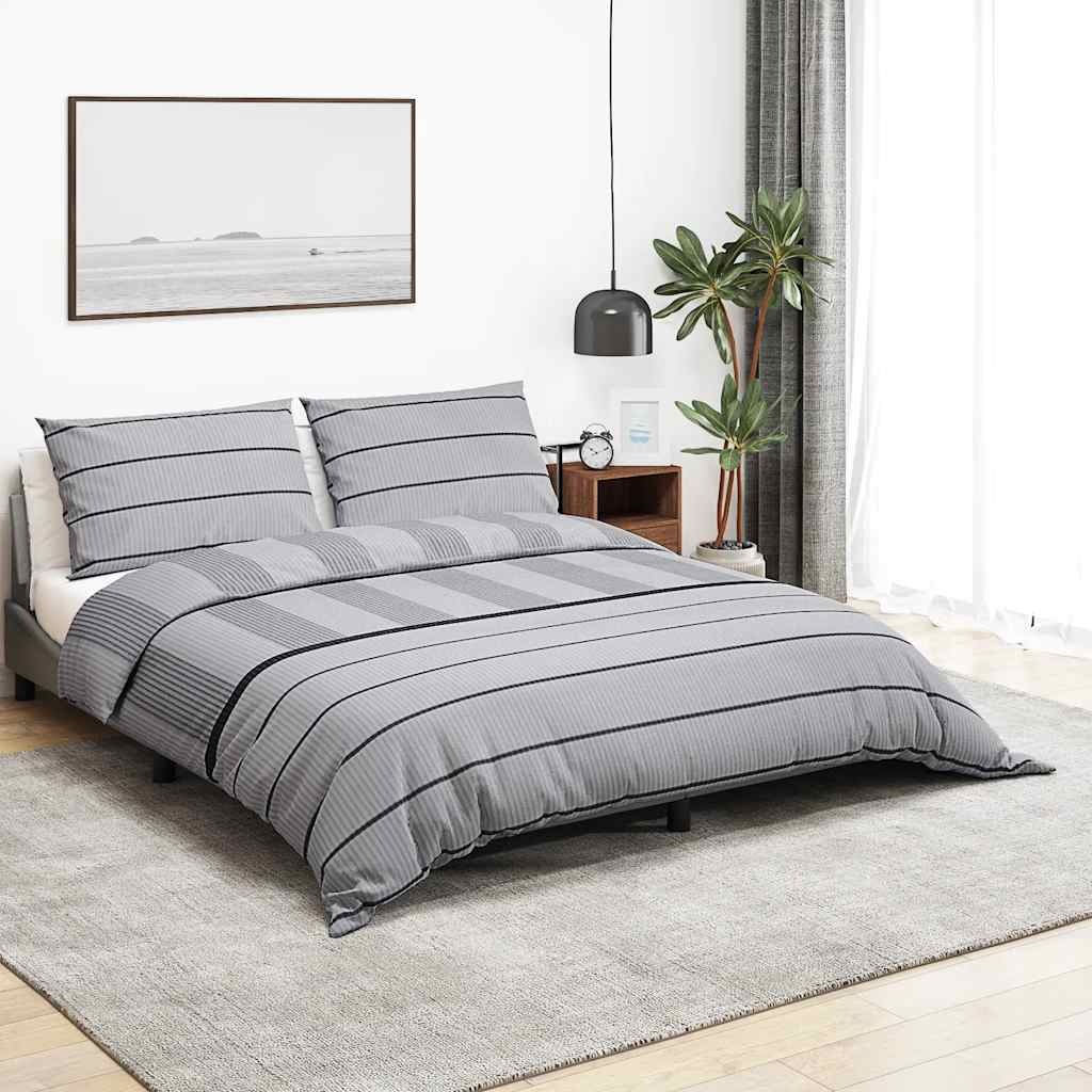 Ensemble de découverte de couette Vidaxl 140x200 cm Gray en coton