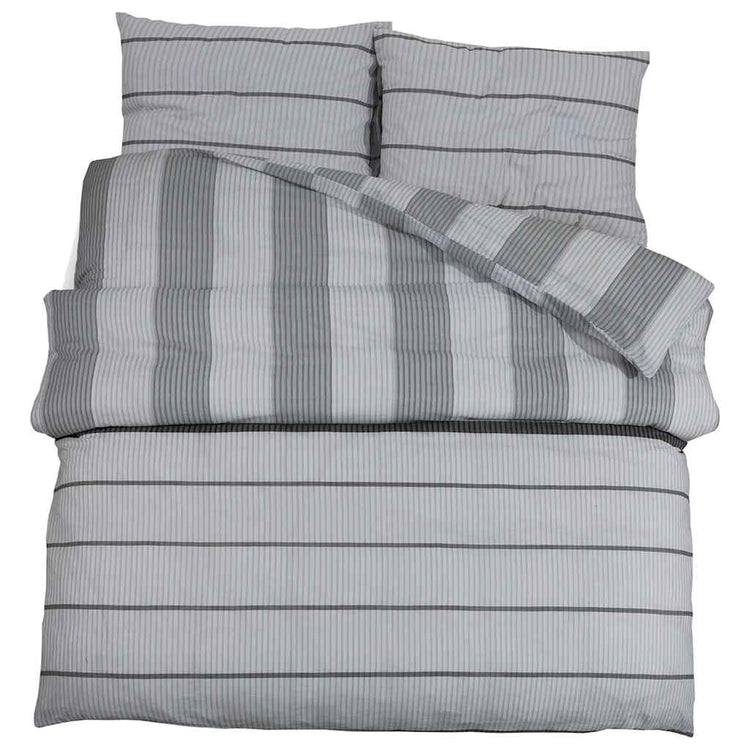 Vidaxl Duvet Crossing Set 200x200 cm Coton Grey