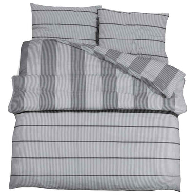 Ensemble de croisement de couette Vidaxl 155x220 cm Gray en coton