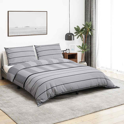 Ensemble de croisement de couette Vidaxl 155x220 cm Gray en coton