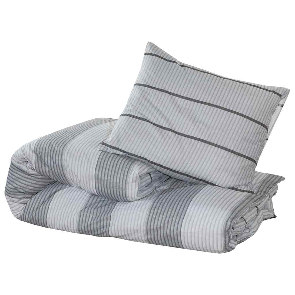 Ensemble de découverte de couette Vidaxl 200x220 cm Gray en coton