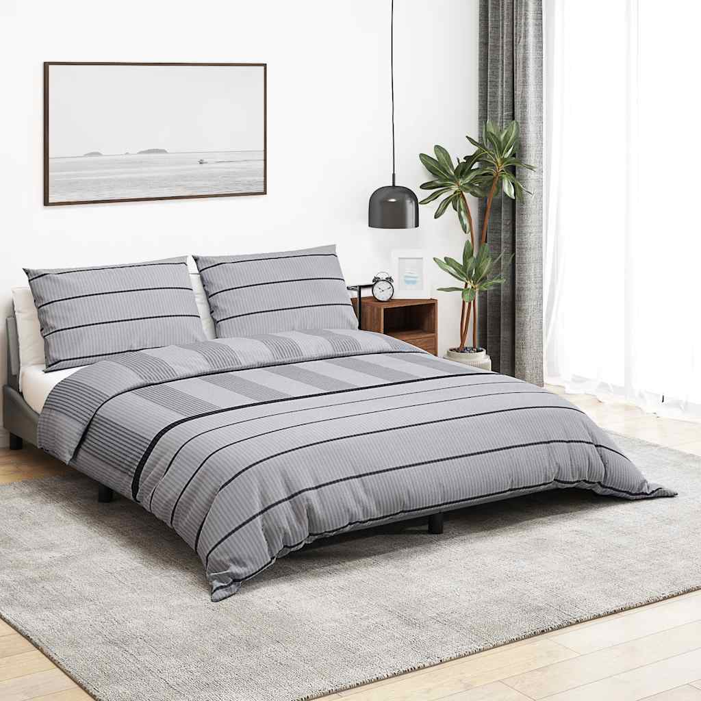Vidaxl Duvet Crossing Set 200x200 cm Coton Grey