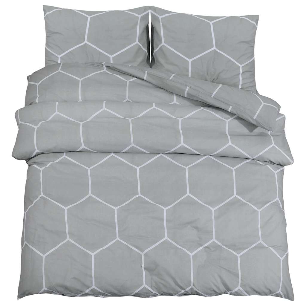 Ensemble de découverte de couette Vidaxl 220x240 cm Gray en coton