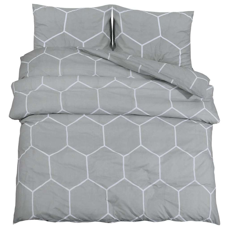Ensemble de découverte de couette Vidaxl 220x240 cm Gray en coton