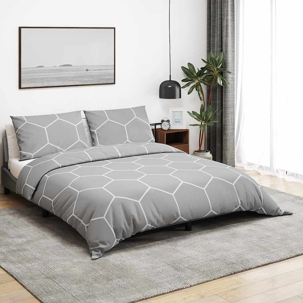 Ensemble de découverte de couette Vidaxl 220x240 cm Gray en coton