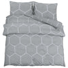 Ensemble de croisement de couette Vidaxl 155x220 cm Gray en coton