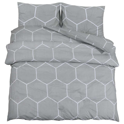 Ensemble de découverte de couette Vidaxl 200x220 cm Gray en coton