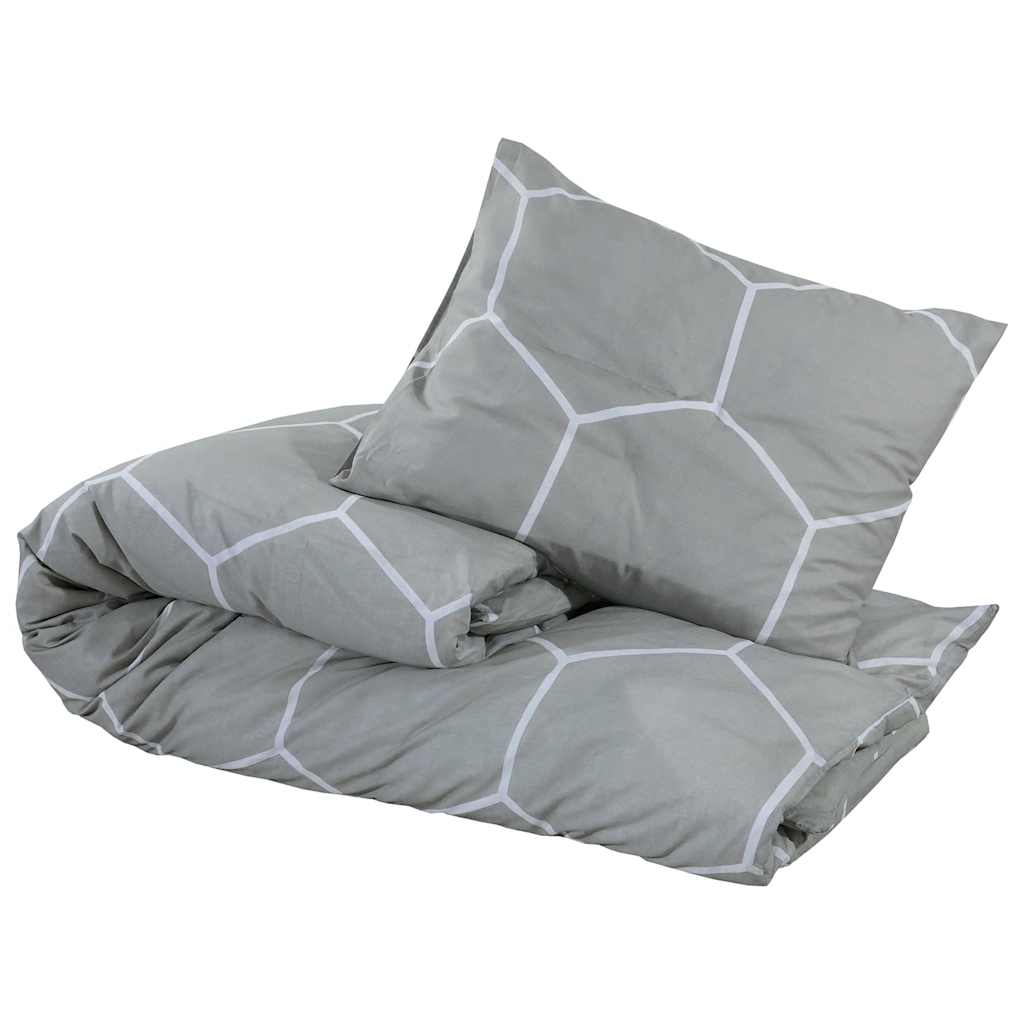 Ensemble de découverte de couette Vidaxl 200x220 cm Gray en coton