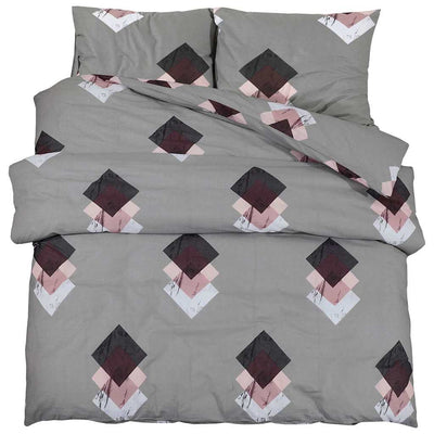 Ensemble de découverte de couette Vidaxl 140x200 cm Gray en coton