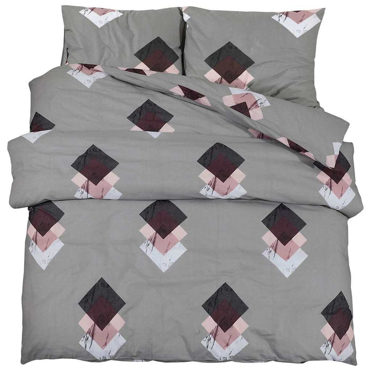Ensemble de découverte de couette Vidaxl 140x200 cm Gray en coton