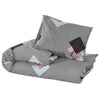 Ensemble de découverte de couette Vidaxl 140x200 cm Gray en coton