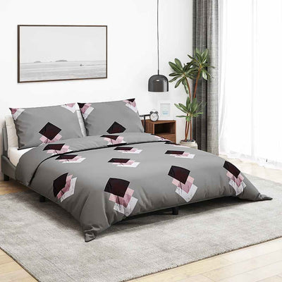 Ensemble de découverte de couette Vidaxl 140x200 cm Gray en coton