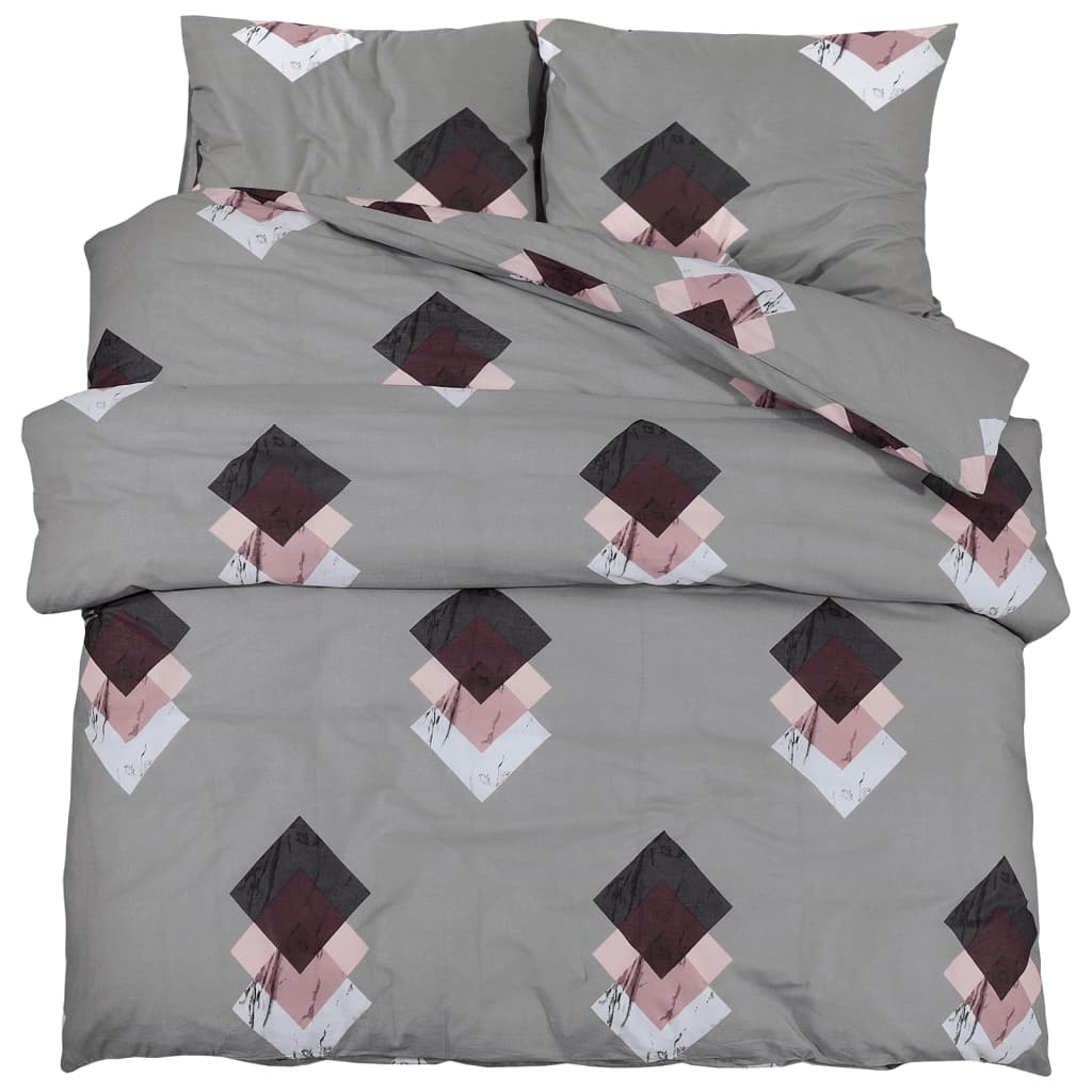 Ensemble de découverte de couette Vidaxl 140x200 cm Gray en coton