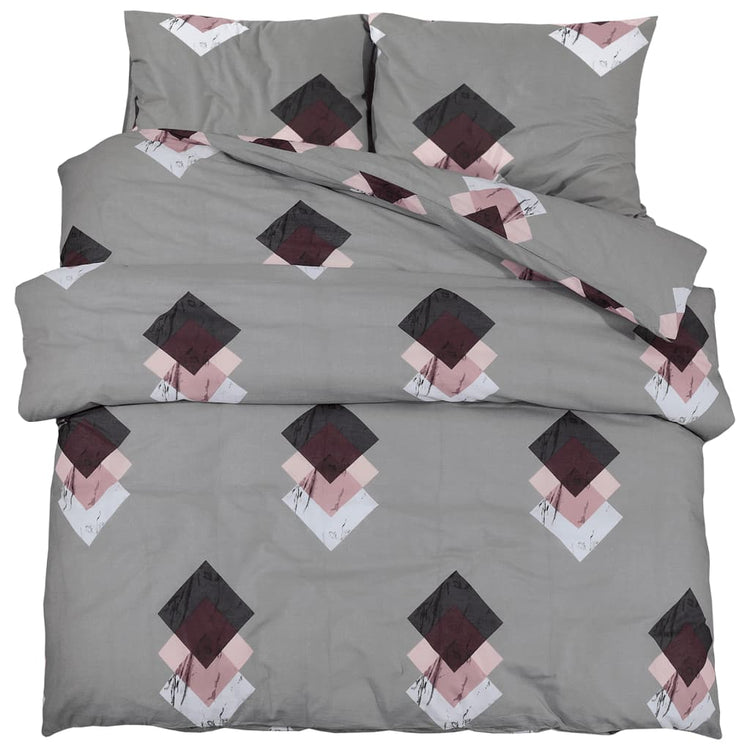 Ensemble de découverte de couette Vidaxl 140x200 cm Gray en coton