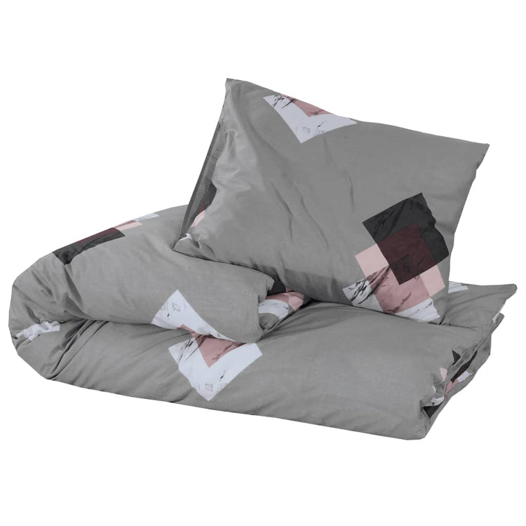 Ensemble de découverte de couette Vidaxl 140x200 cm Gray en coton