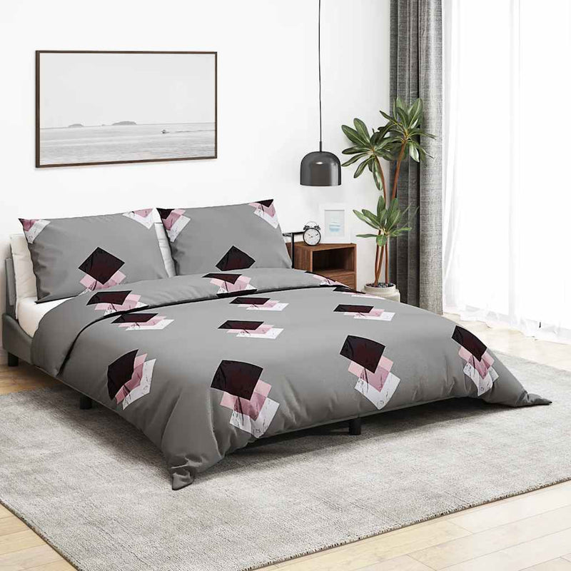 Vidaxl Duvet Crossing Set 200x200 cm Coton Grey