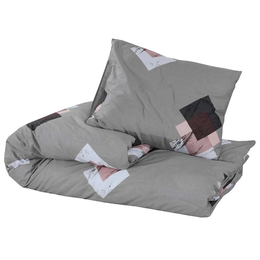 Ensemble de découverte de couette Vidaxl 200x220 cm Gray en coton