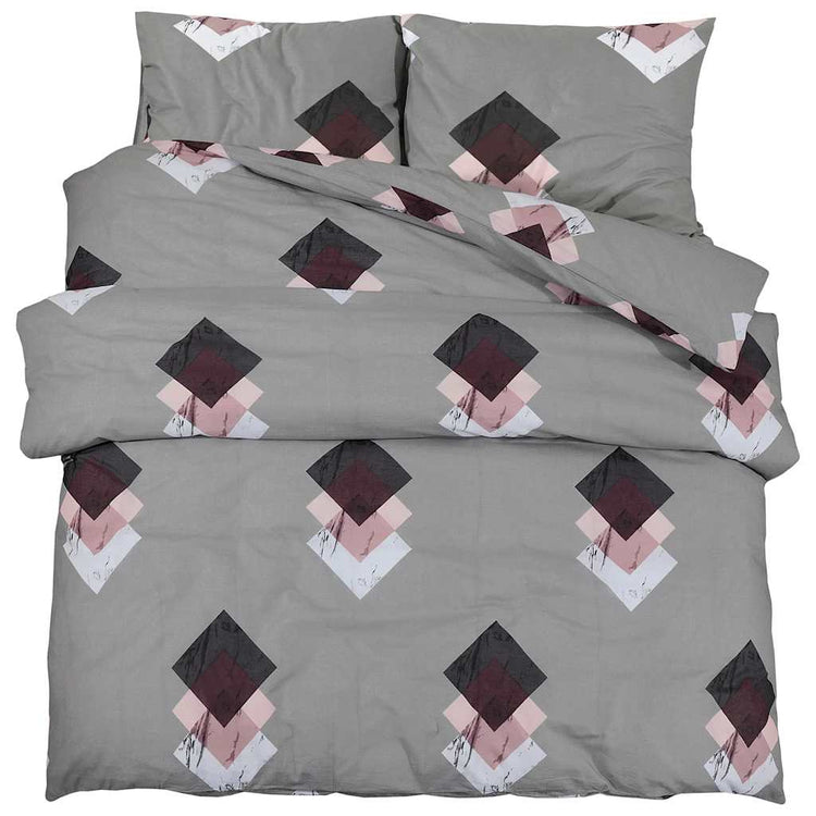 Ensemble de découverte de couette Vidaxl 140x200 cm Gray en coton