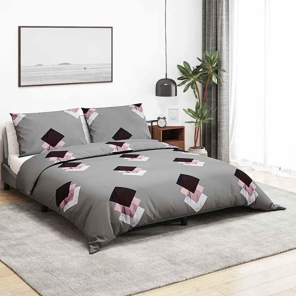 Vidaxx parure de couette 200x200 cm coton gris