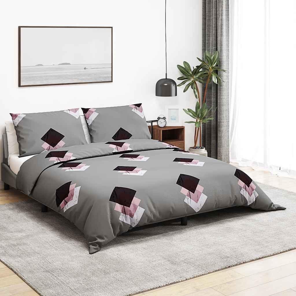 Ensemble de découverte de couette Vidaxl 260x220 cm Coton Gray