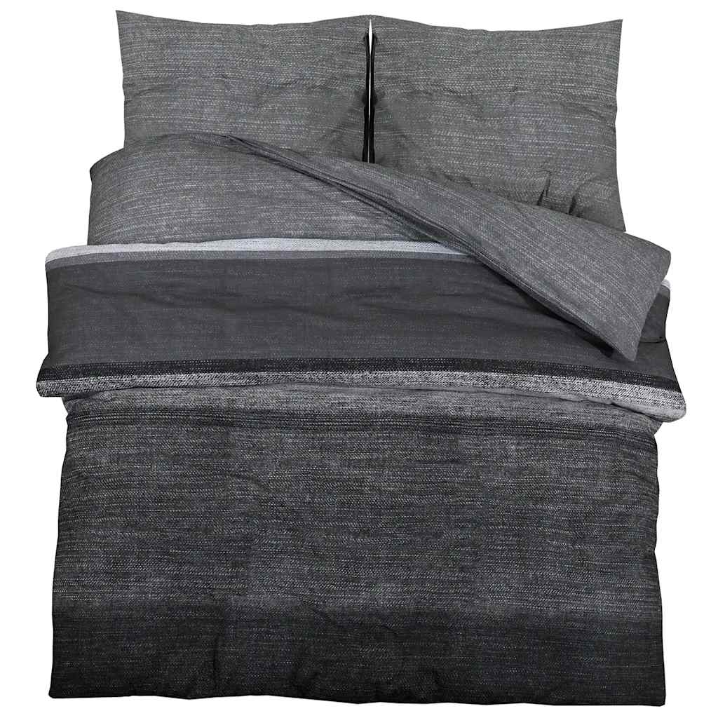Ensemble de découverte de couette Vidaxl 140x200 cm Coton Gris foncé