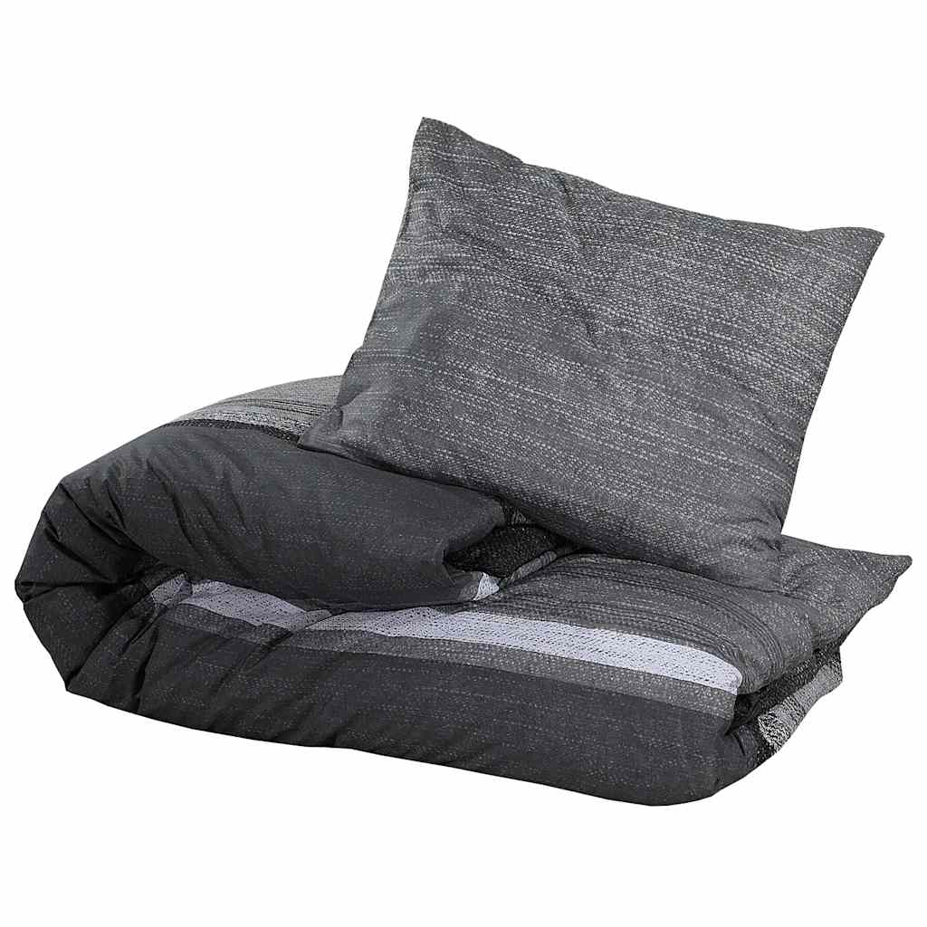 Ensemble de découverte de couette Vidaxl 140x200 cm Coton Gris foncé