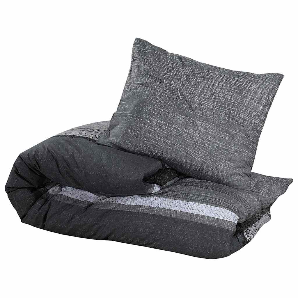 Ensemble de découverte de couette Vidaxl 140x200 cm Coton Gris foncé